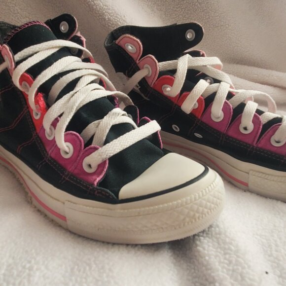 Converse Chuck Taylor High Top Women 8 Black, purple and pink - Picture 7 of 12
